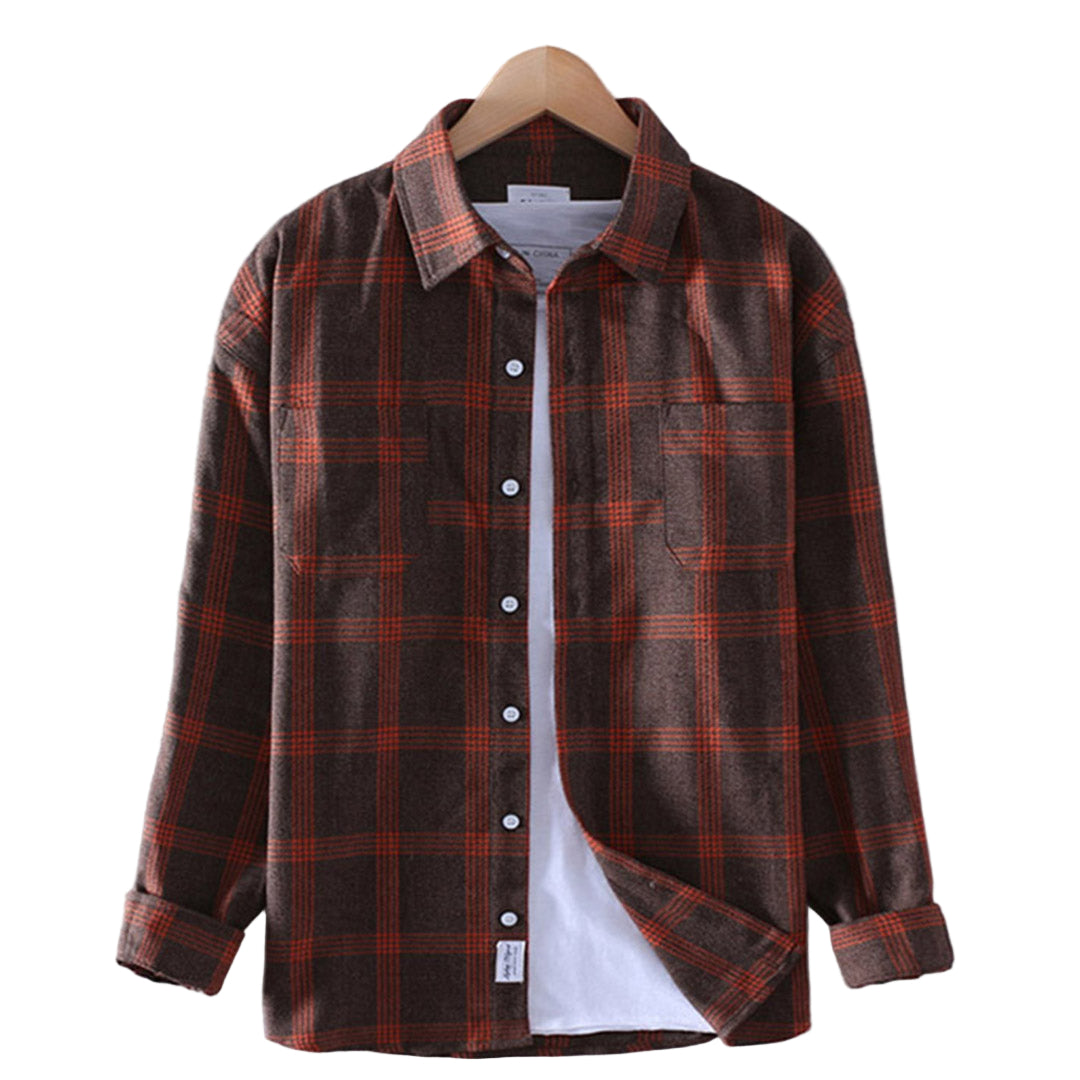 STYLAAR-Geruit herfstshirt voor mannen