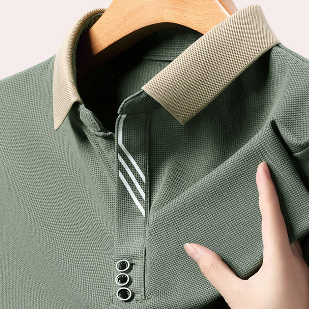 STYLAAR-Heren polo met lange mouwen