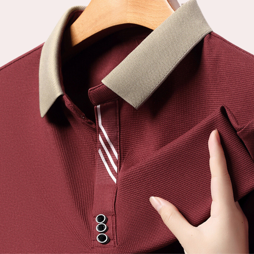 STYLAAR-Heren polo met lange mouwen