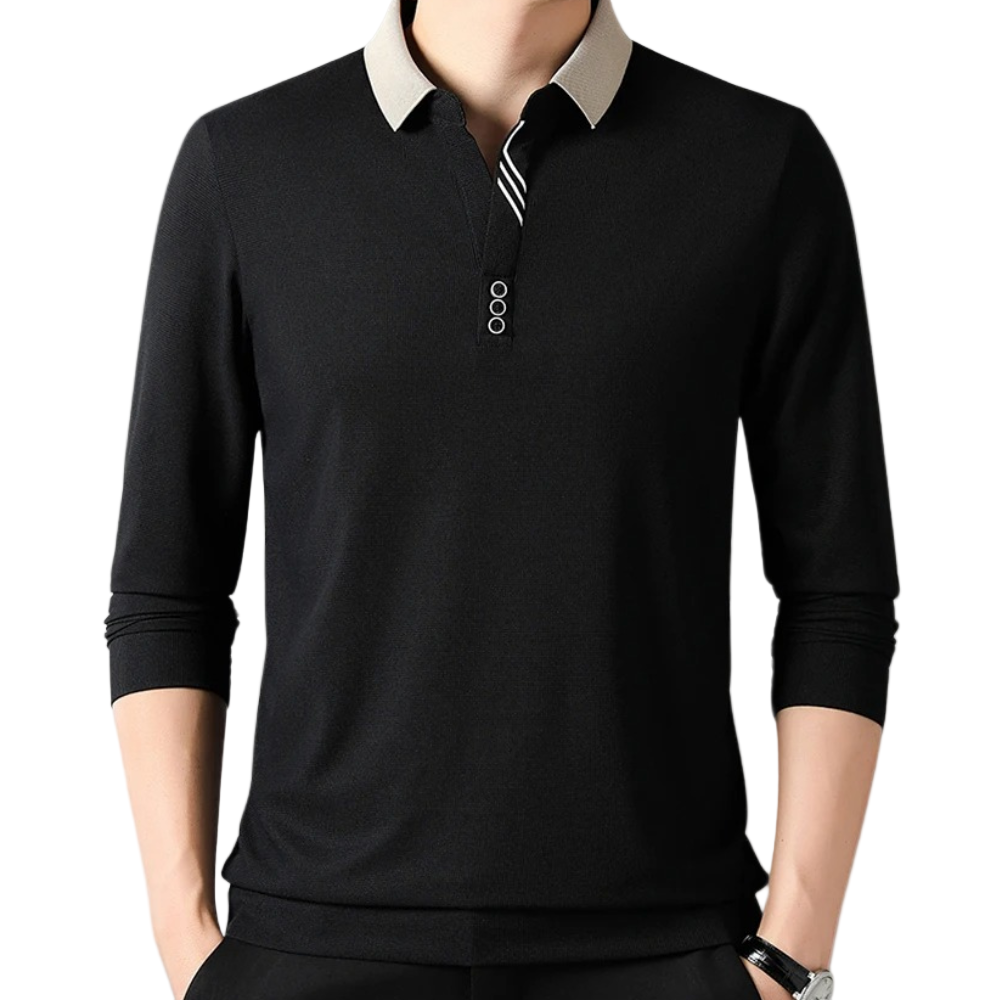 STYLAAR-Heren polo met lange mouwen