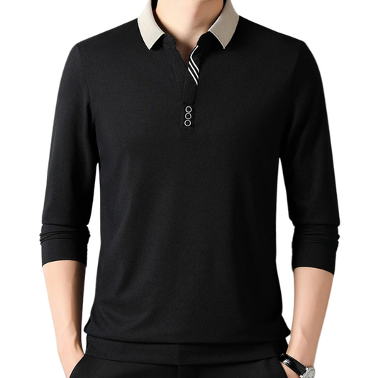 STYLAAR-Heren polo met lange mouwen