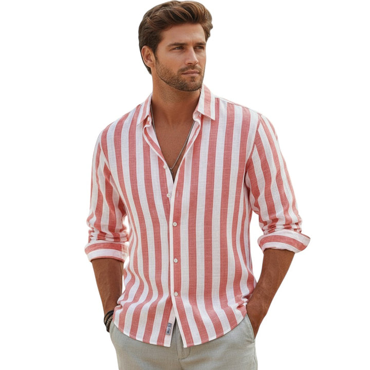 Striped Men’s Shirt for Autumn-STYLAAR