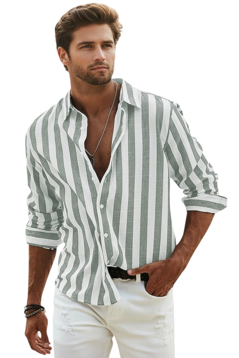 Striped Men’s Shirt for Autumn-STYLAAR
