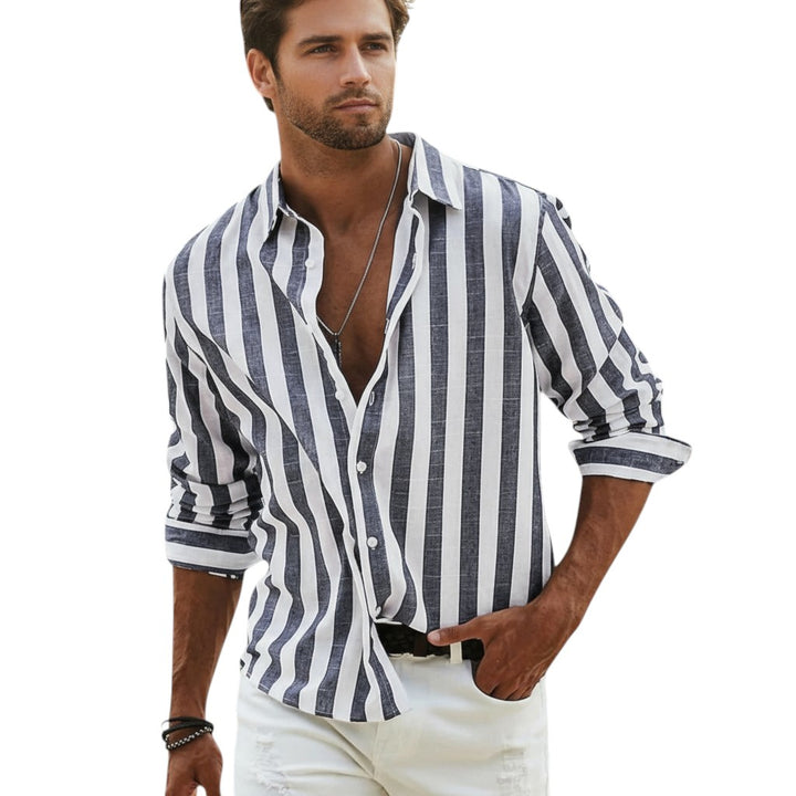Striped Men’s Shirt for Autumn-STYLAAR