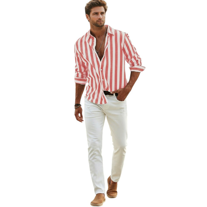 Striped Men’s Shirt for Autumn-STYLAAR