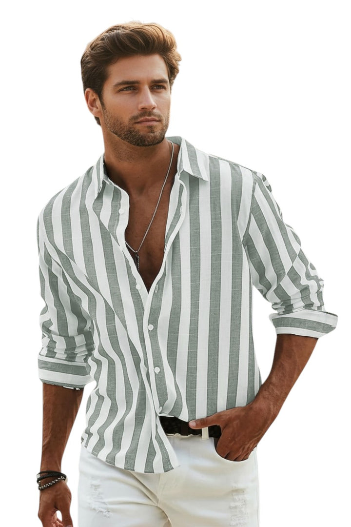 Striped Men’s Shirt for Autumn-STYLAAR