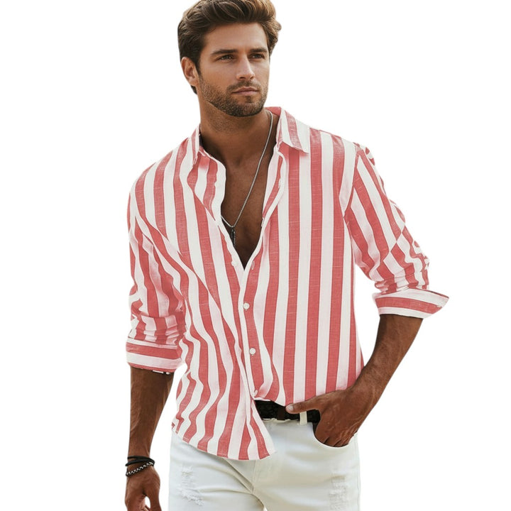 Striped Men’s Shirt for Autumn-STYLAAR