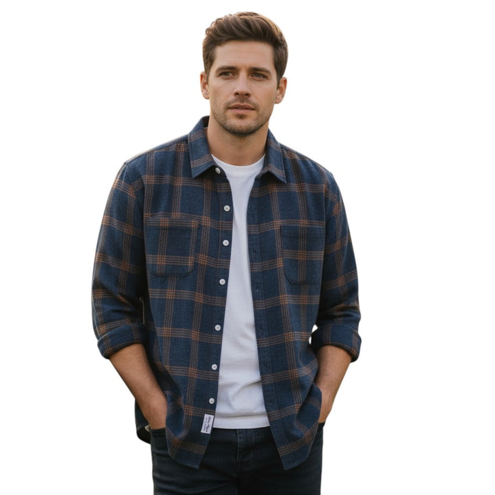 Stylish Plaid Autumn Shirt for Men-STYLAAR