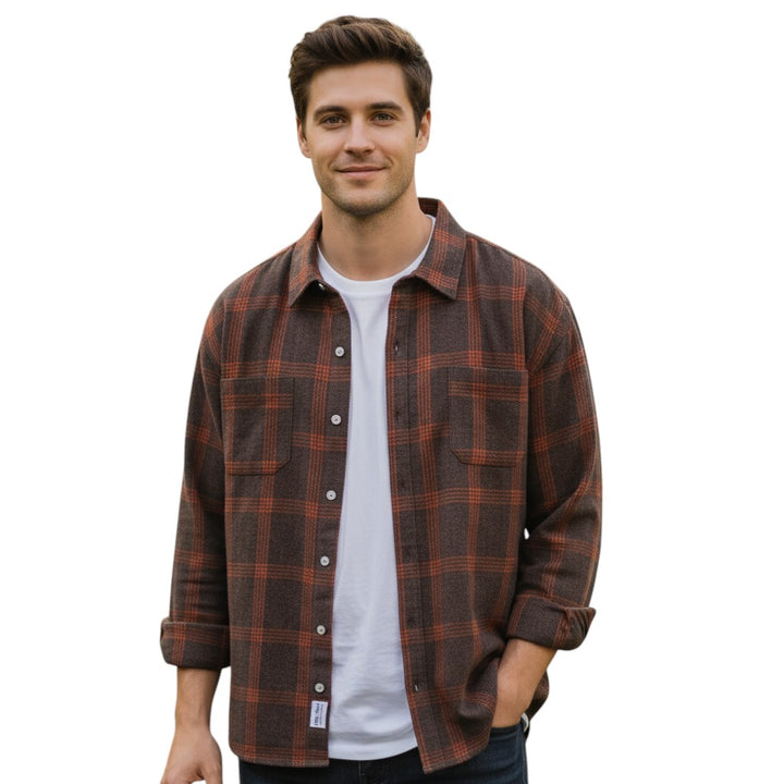 Stylish Plaid Autumn Shirt for Men-STYLAAR