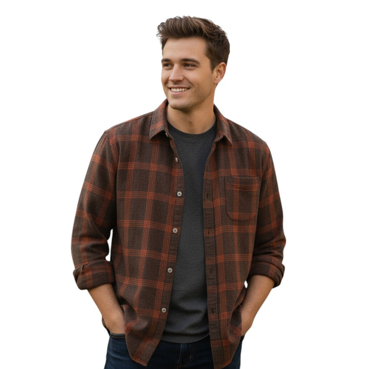 Stylish Plaid Autumn Shirt for Men-STYLAAR