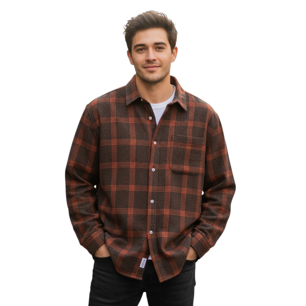 Stylish Plaid Autumn Shirt for Men-STYLAAR