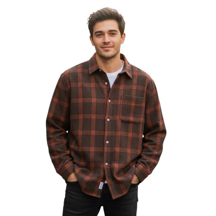 Stylish Plaid Autumn Shirt for Men-STYLAAR