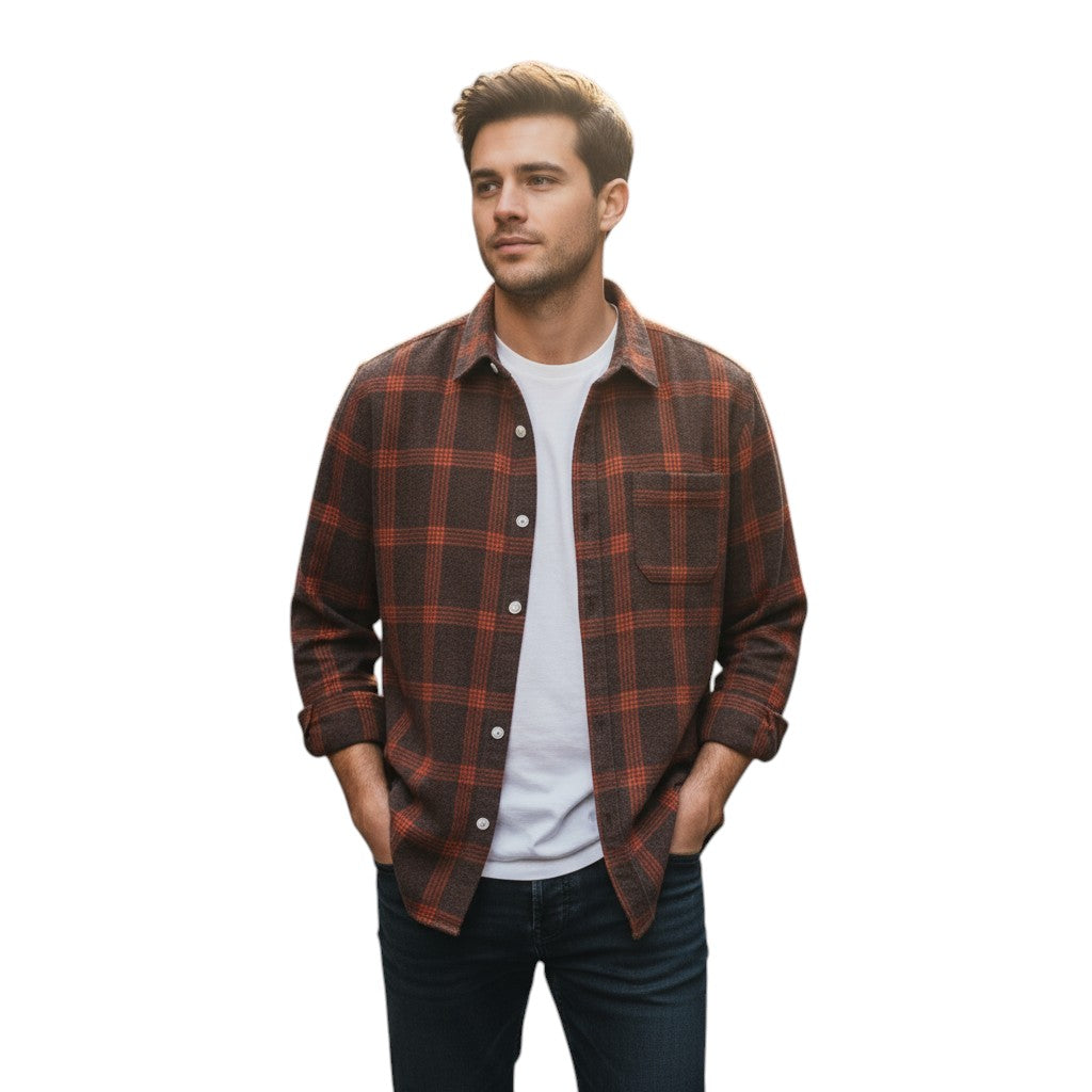 Stylish Plaid Autumn Shirt for Men-STYLAAR